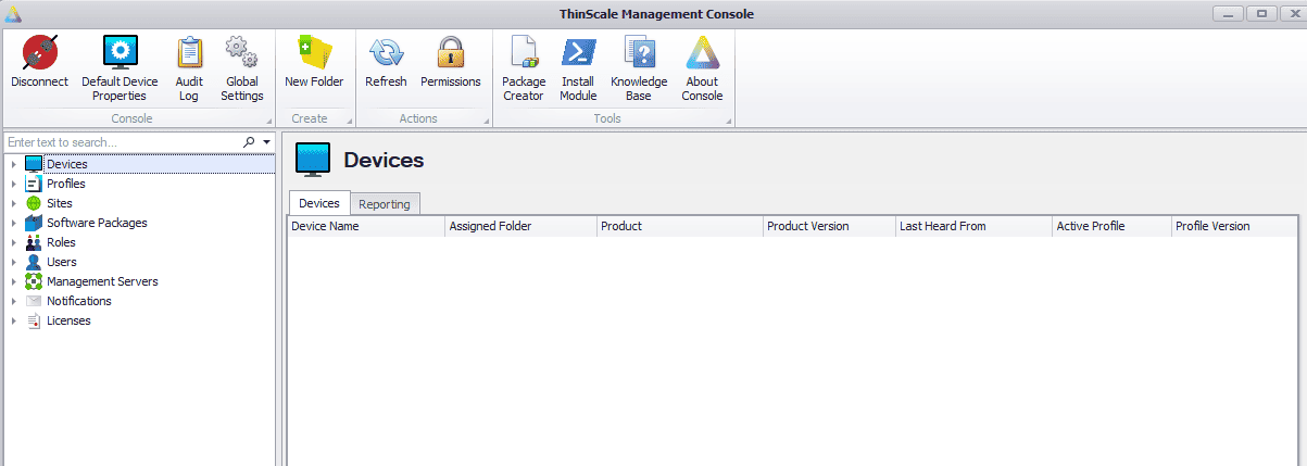 Management console - blank devices-1