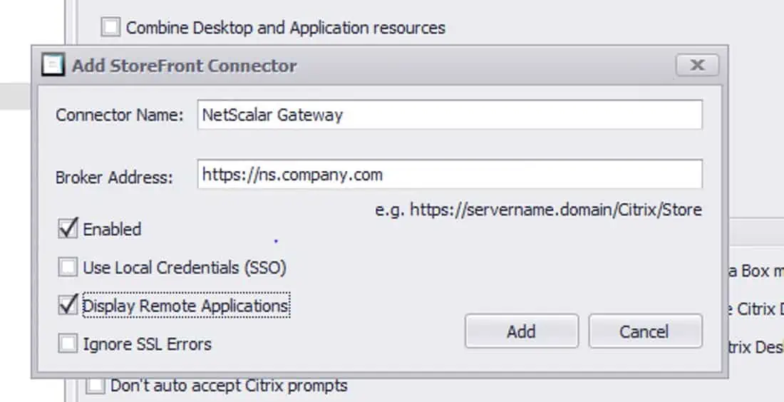 Netscaler support in VDI connectors option
